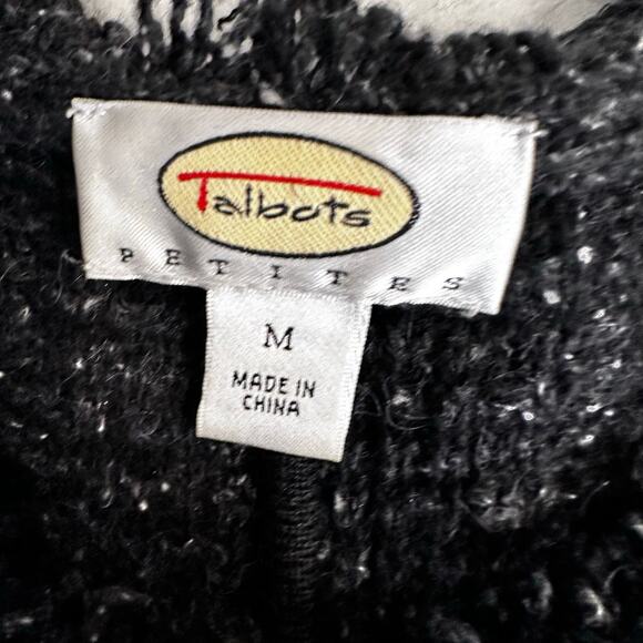 Talbots medium petite women black fringe button blazer wool alpaca academia boho - Picture 5 of 6